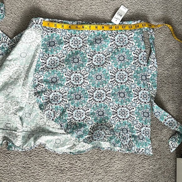 LOFT| Paisley Ruffle Wrap Skirt | Blue | Size: 6 - Picture 6 of 10